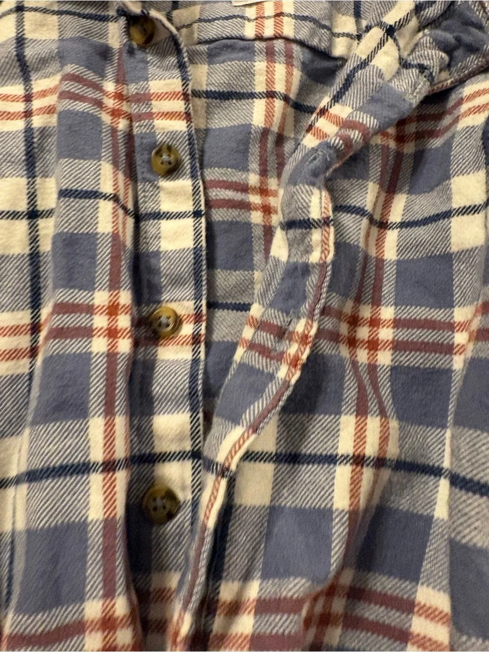 Carters Blue Plaid Flannel One-Piece Shirt size 12m